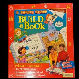 Rubber Stamp Build A Book Colored Pencils Ink Pad Complete Gently Used Tormont